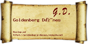 Goldenberg Dénes névjegykártya